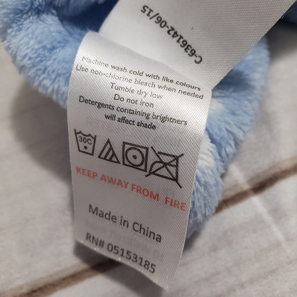 Jainco Tan Blue Teddy Bear Star Print Lovey Mini Security Blanket 13 Inch Square - Picture 8 of 9